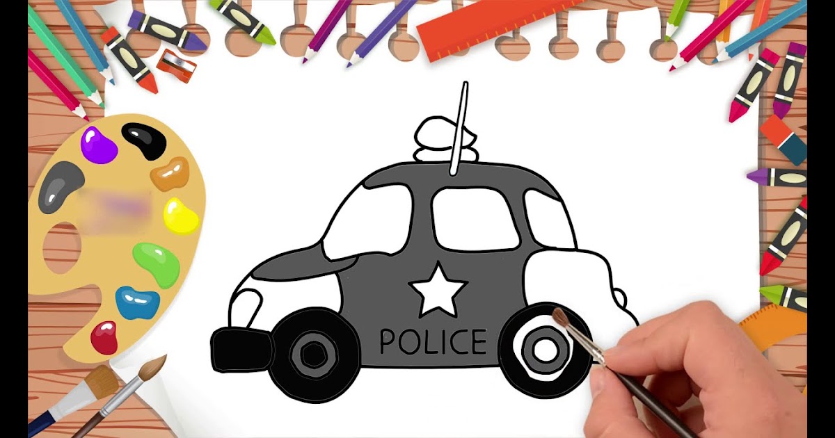 رسم سيارة شرطة للاطفال Sabdoot