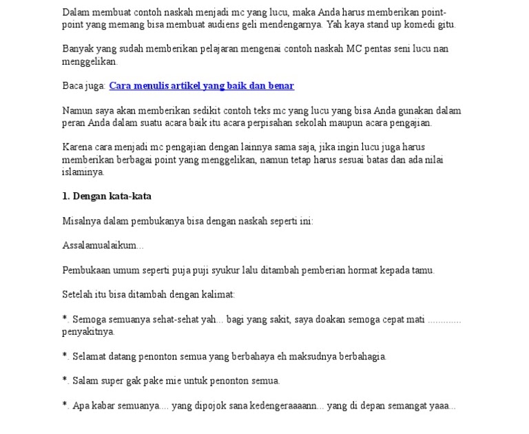 Kumpulan Tek Mc Dangdut Terbaik Kumpulan Contoh Teks Mc