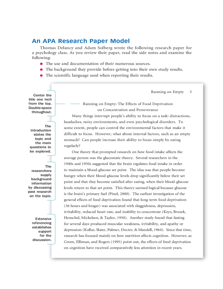 sample nursing research paper apa format