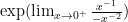 \exp( \lim_{x \to 0^{+} } \frac{x^{-1}}{- x^{-2}} ) \exp( \lim_{x \to 0^{+} } \frac{x^{-1}}{- x^{-2}} )