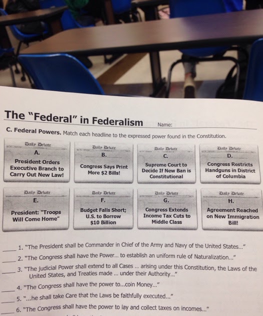 Icivics Review Worksheet P.1 Answers Federalism Strength And Weaknesses