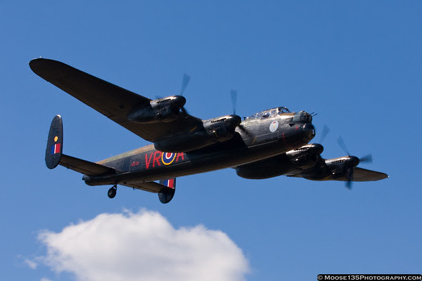 Lancaster bomber from the Canadian Warplane Heritage Museum arrives at Republic Airport. Lancaster bomber from the Canadian Warplane Heritage Museum arrives at Republic Airport.