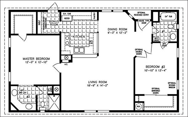 30X40 Open Floor Plans - 30x40 House 3-Bedroom 2-Bath 1200 sq ft PDF
