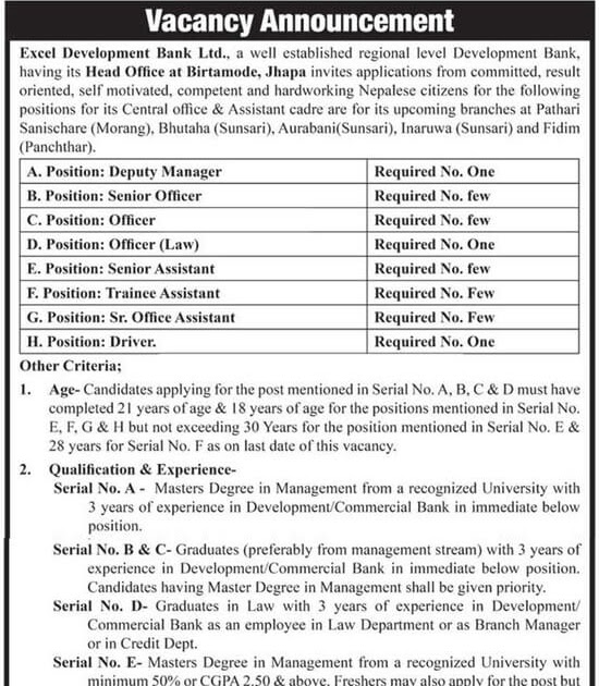 Sample Of Job Application Letter For Bank In Nepal Images