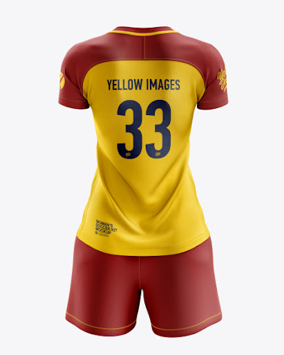 Download Womens Soccer Kit (Back View) Jersey Mockup PSD File 125.17 MB