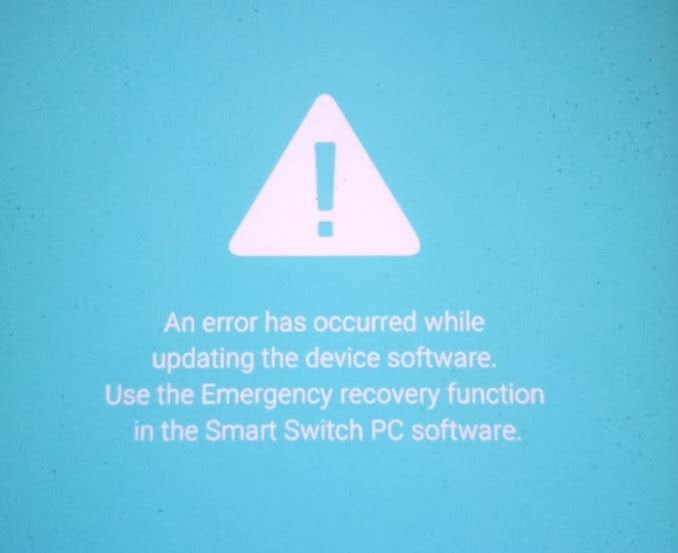 An Error Has Occurred While Updating The Device Software