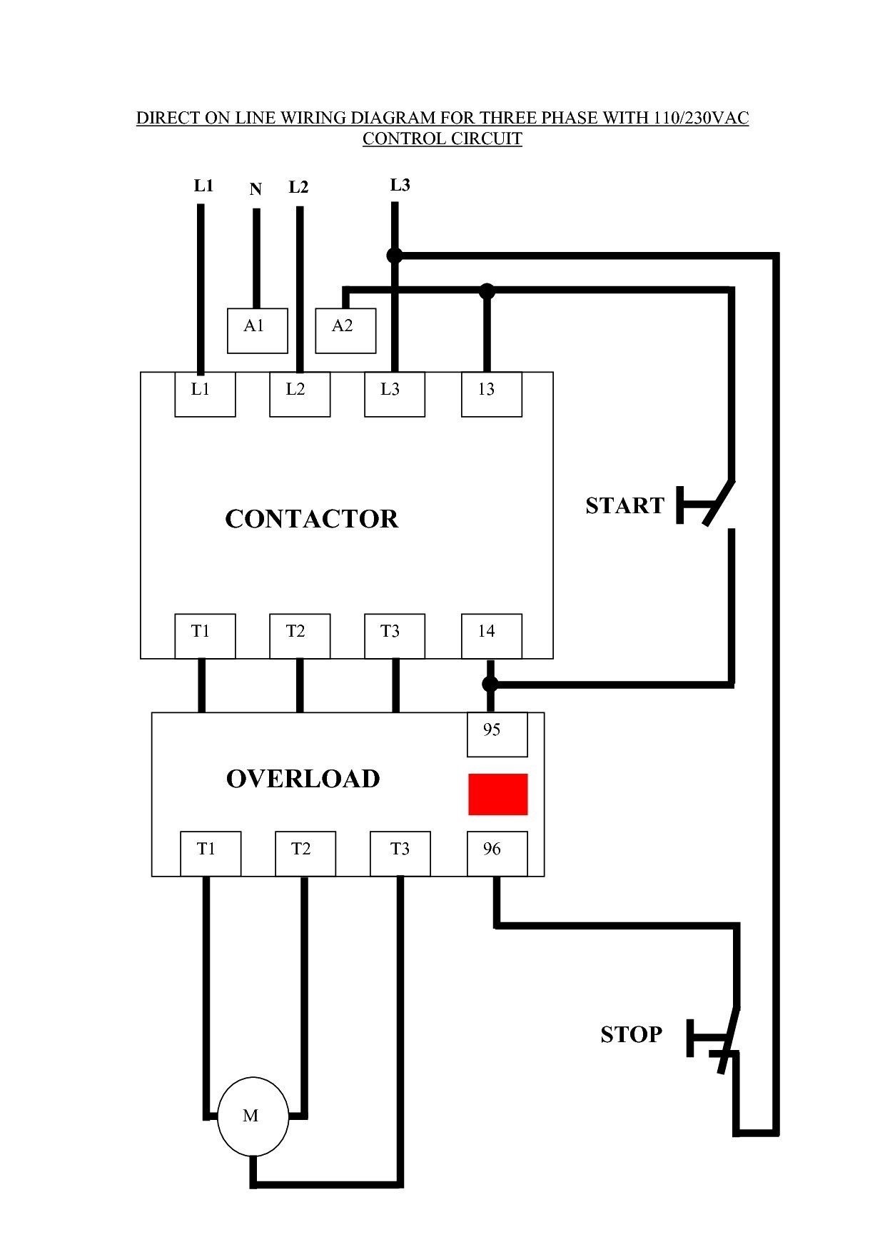 Schematic Ac Contactor Wiring Diagram