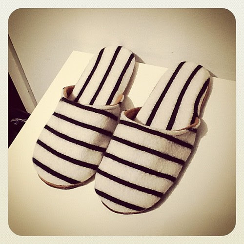 Slippers for my honey made out of my accidentally shrunken sweater.