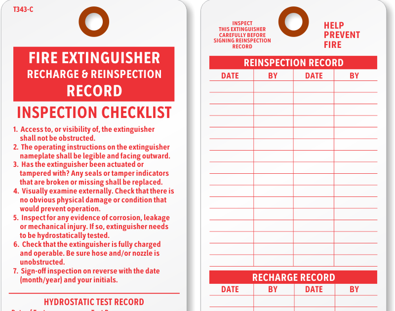 Fire Extinguisher Daily Check List Pdf Fire Extinguisher Inspection