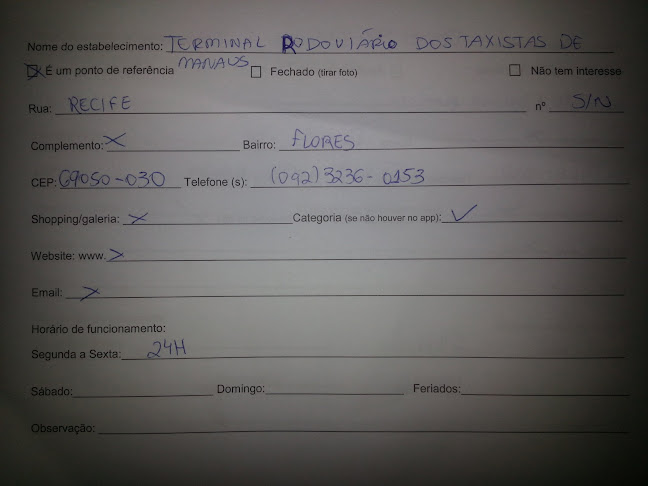 Avaliações sobre Terminal Rodoviária dos Taxistas de Manaus em Manaus - Táxi
