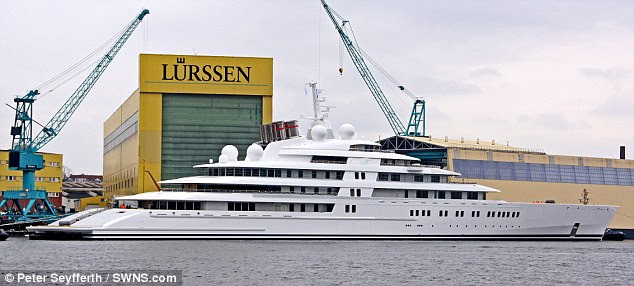 The world's largest super-yacht, Azzam, was launched in Germany today