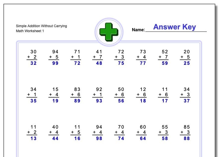 Easy Calculus Worksheets / Free Printable Simple Addition Worksheets