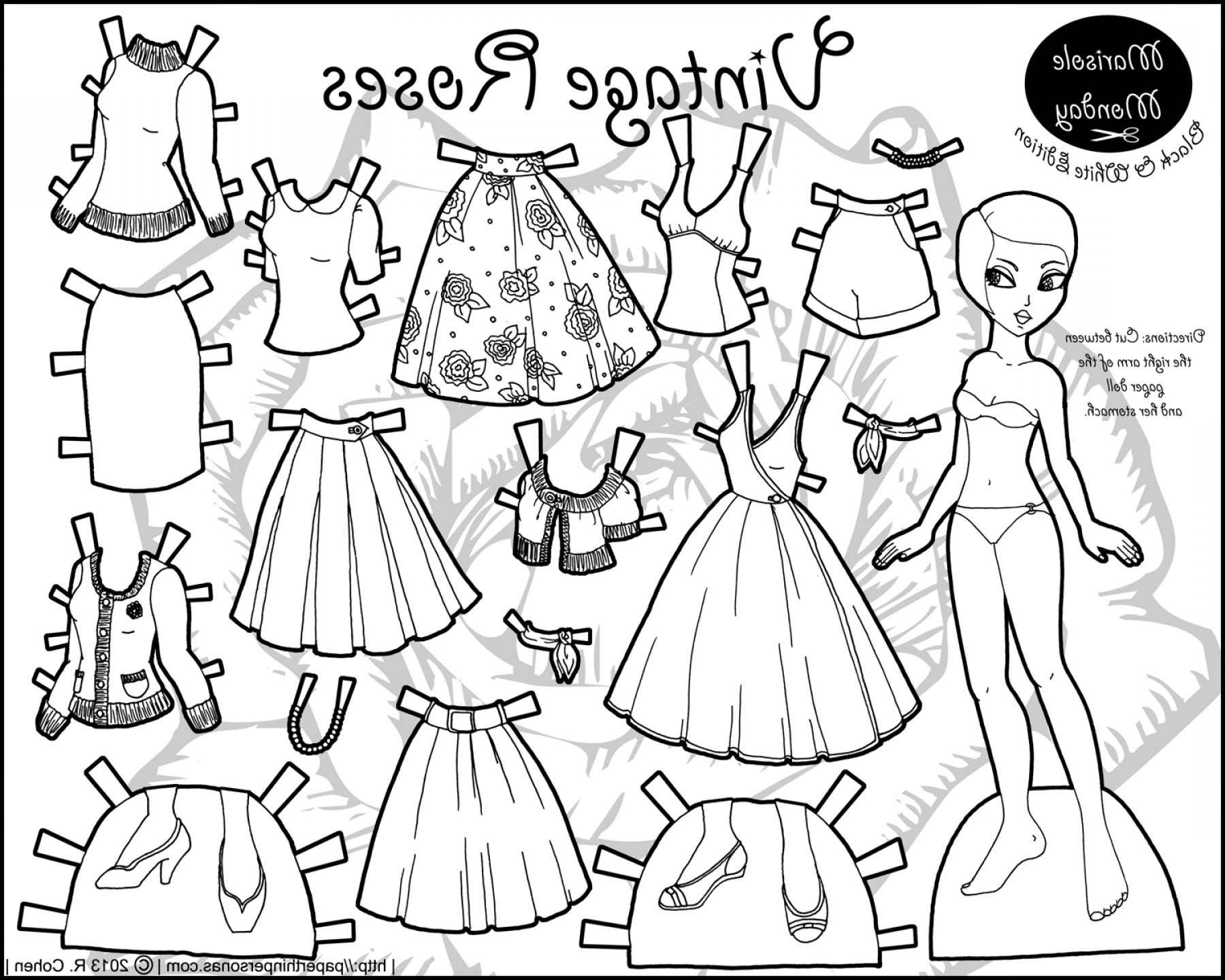 Download 218 Printable Paper Dolls Coloring Pages PNG PDF File Free 