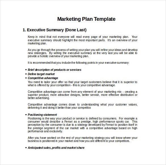 business plan examples for grade 9