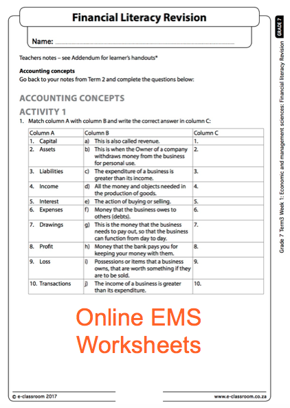 ems assignment grade 7 term 1
