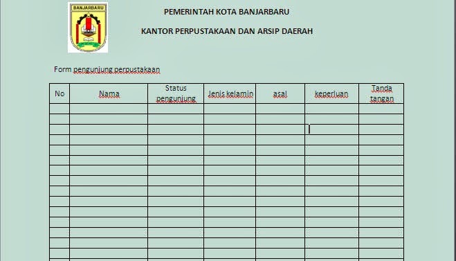 Contoh Buku Tamu