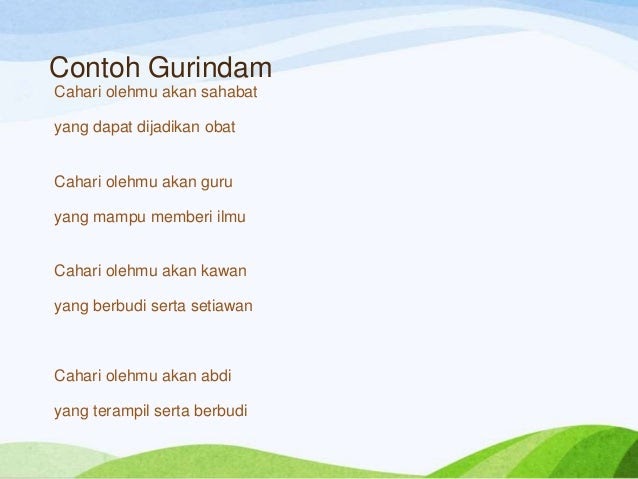 Contoh Gurindam Cita Cita Kris Web