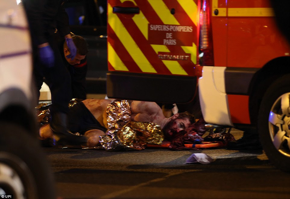 One of the concert-goers who was rescued from the Bataclan concert hall, where terrorists opened fire - killing innocent people