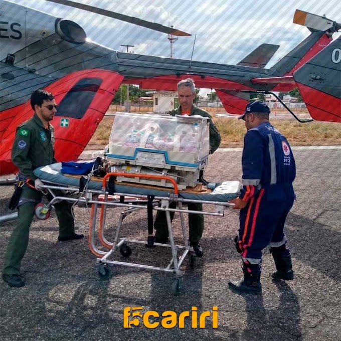 Bebê com problemas respiratórios em Lavras foi trazido de helicóptero para Juazeiro