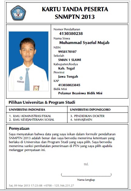 Hot Topik Sertifikat Peserta Untuk Snmptn