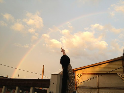 Look: a rainbow!