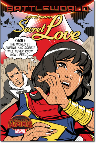 Kamala, I keep telling you, he's fifty years older than you and he works for a newspaper! (Secret Wars: Secret Love one-shot)
