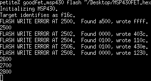 GoodFET Write Errors