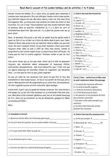 Ks3 English Comprehension Worksheets Free Printable Worksheet