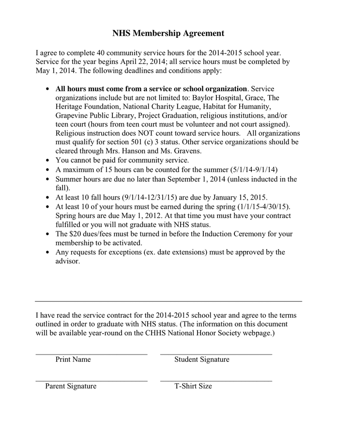 Agreement Signature Page Template HQ Printable Documents