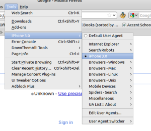 user-agent-switcher firefox