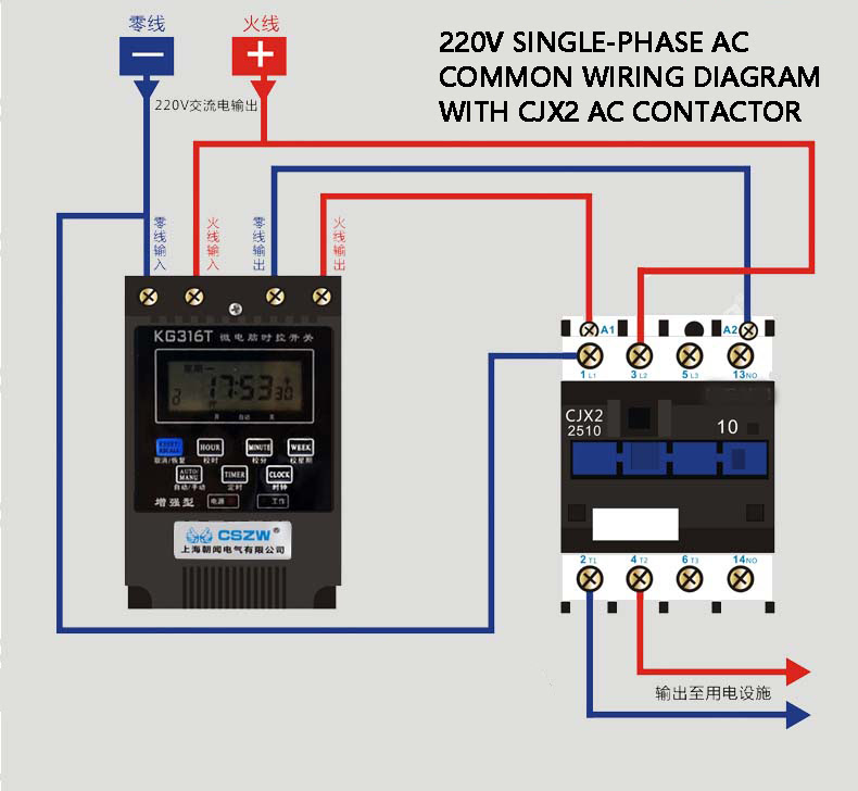 Timer Switch Timer Connection With Contactor - Decorating Ideas