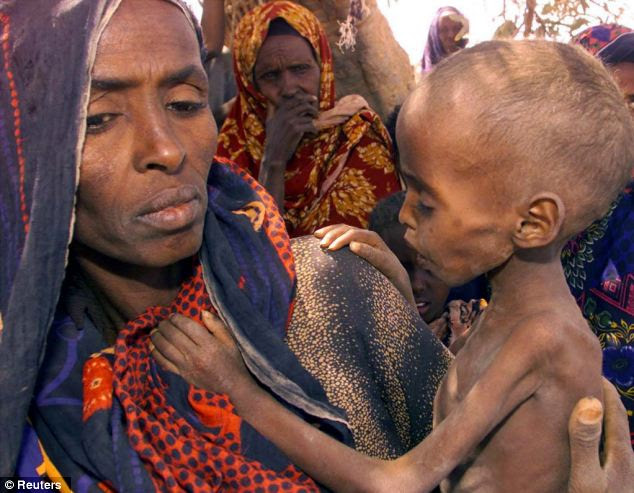 Hunger: The public has become desensitised to images such as this of famine and drought in Ethiopia