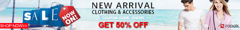 New Arrival 50% Coupon chic01 for Clothing &amp; Accessories at Zapals
