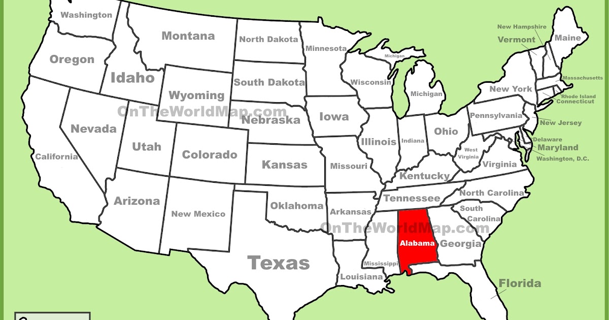 Alabama On The Map Time Zones Map World