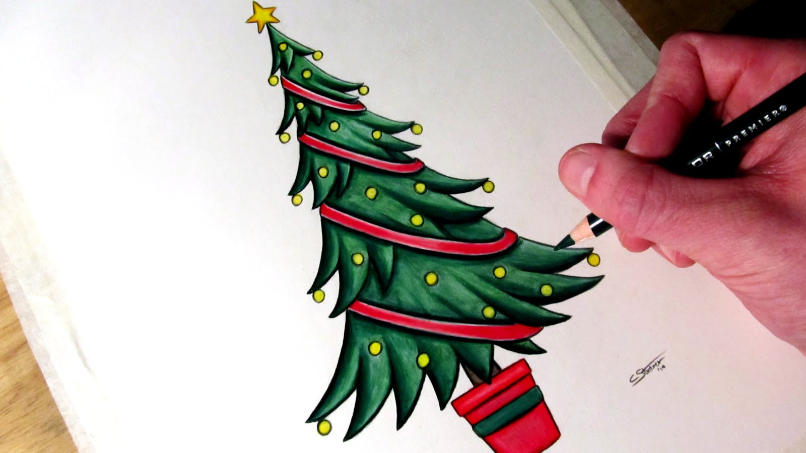 Easy Christmas Tree Santa Claus Ki Drawing