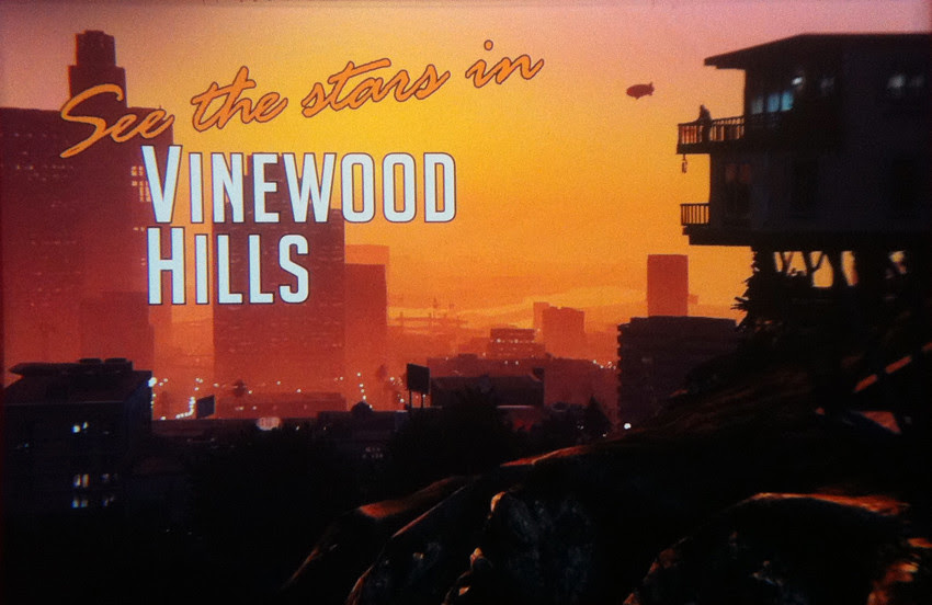 GTA V, cenário Vinewood Hills - imagem retirada do site www.allgamesbeta.com GTA V, cenário Vinewood Hills - imagem retirada do site www.allgamesbeta.com