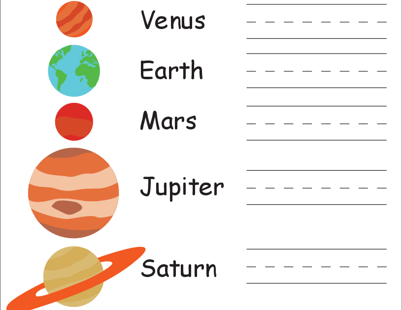 59 PLANET WORKSHEETS FOR KINDERGARTEN PDF