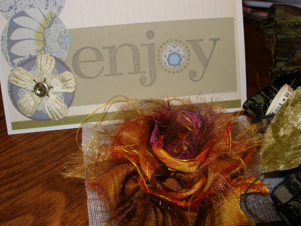fabric rose and card