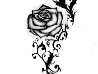 Tribal Black Rose Tattoo Stencil