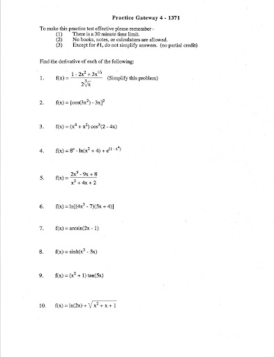 Printable Derivative Practice Worksheet : Cbse Class 12 Mathematics