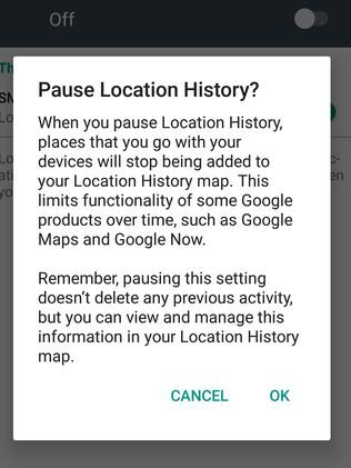 Google will send you this notification if you decide to turn of Location History on Android.