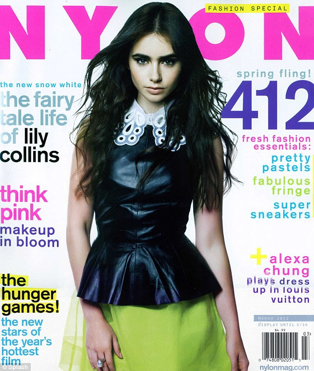 Cover Girl: Lily veste um top de couro funil equipada e saia verde neon para a foto da capa em negrito