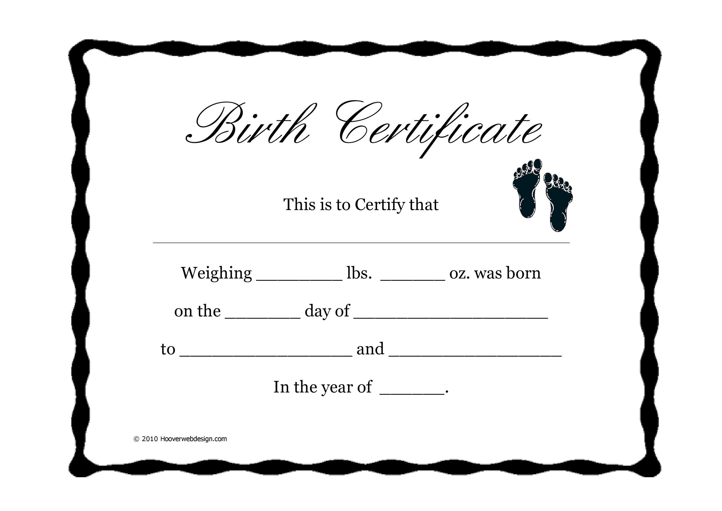 Birth Certificate Template 09