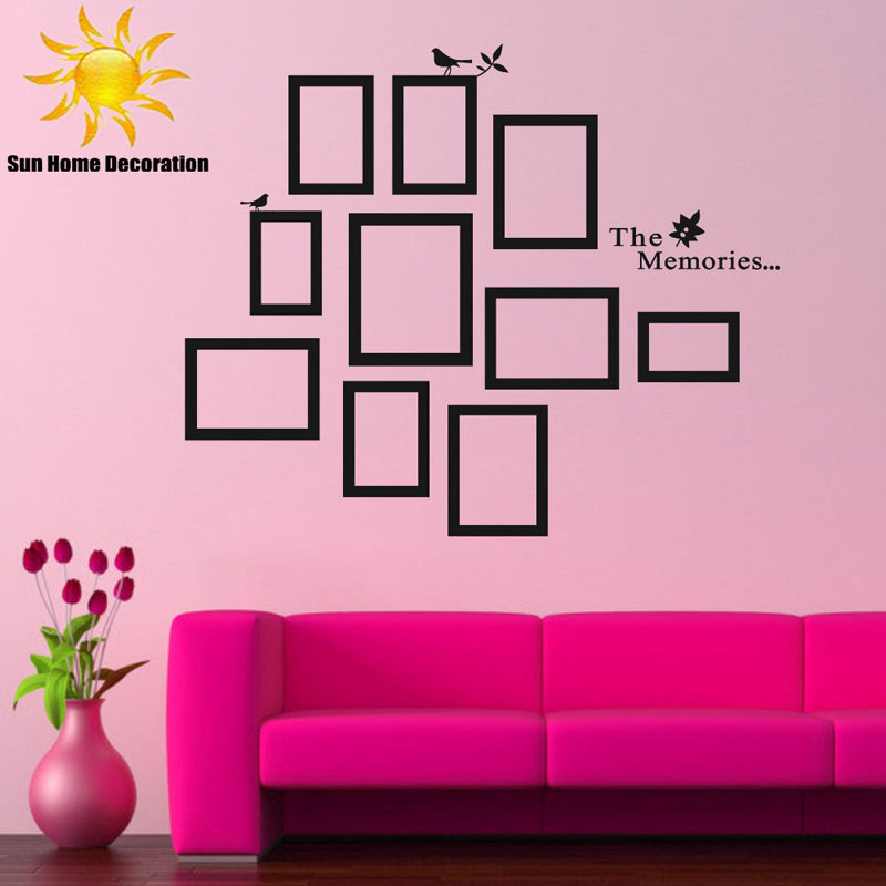Aliexpress.com : Buy DIY Photo Frame Black Removable Vinyl Wall Stickers Decals Quote Living Aliexpress.com : Buy DIY Photo Frame Black Removable Vinyl Wall Stickers Decals Quote Living