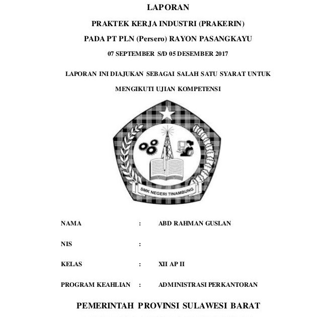 Contoh Laporan Magang Mahasiswa Di Pln Kumpulan Contoh Laporan