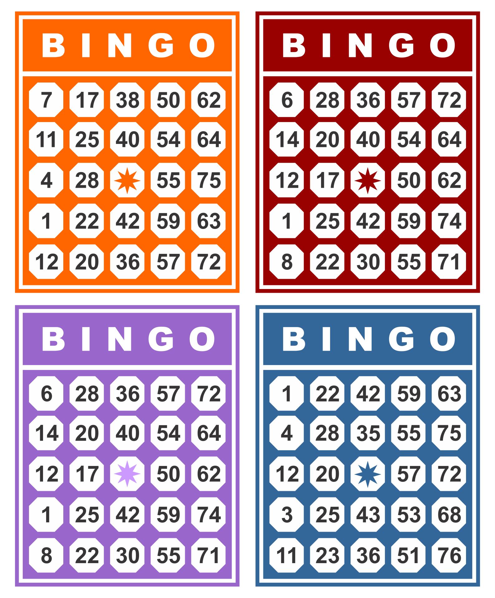 Bingo Cards 1 75 Printable Free Download