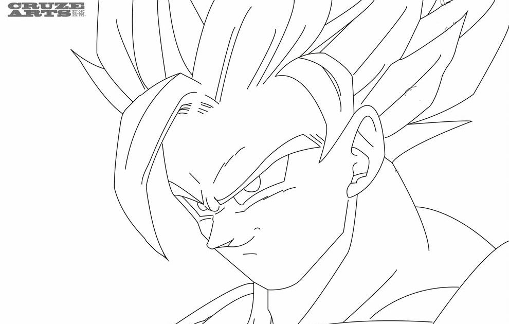 Goku Super Saiyan 2 Black And White - Eperka