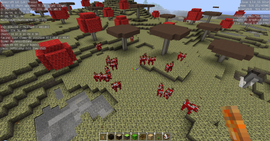 最高のマインクラフト 驚くばかりマイクラ キノコ島 牛