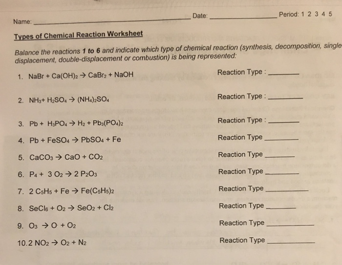 36 Six Types Of Chemical Reaction Worksheet - combining like terms