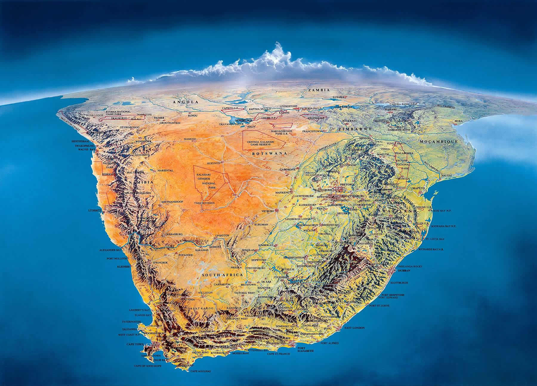 Mountain Ranges In South Africa Map | Map Of Africa